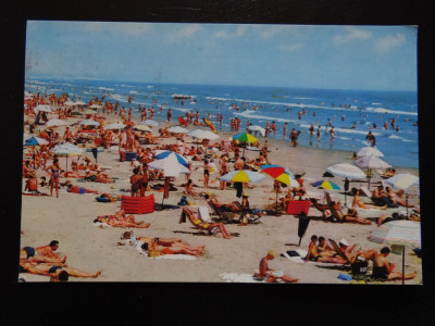 SEPT15-Vedere/Carte postala-Mamaia-Pe plaja-circulata foto