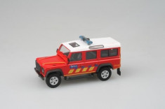 Macheta Land Rover Defender, pompieri, 1:43 foto