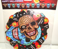 Set 2 ghirlande craniu (11bc) decor L 2,00 m - Halloween petreceri carnaval foto
