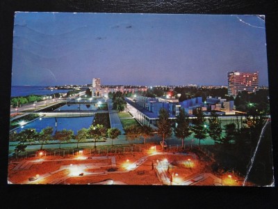 SEPT15-Vedere/Carte postala-Mamaia noaptea-vedere nocturna-circulata foto