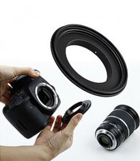 Inel inversor 52mm macro pentru obiective cu montura DSLR Canon EOS foto