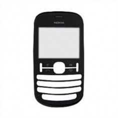 Carcasa Fata Nokia Asha 200 Neagra Graphite foto