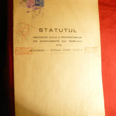 Statutul Asociatiei Proprietarilor de Apartamente din Buc.Str.C.Nacu nr.6- 1936