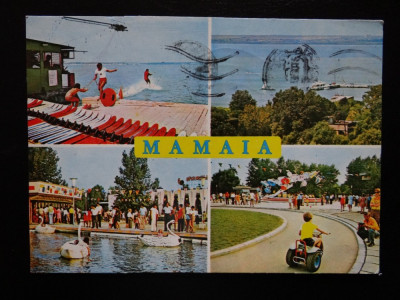 SEPT15-Vedere/Carte postala-Mamaia-Schi nautic pe lacul Mamaia-circulata foto