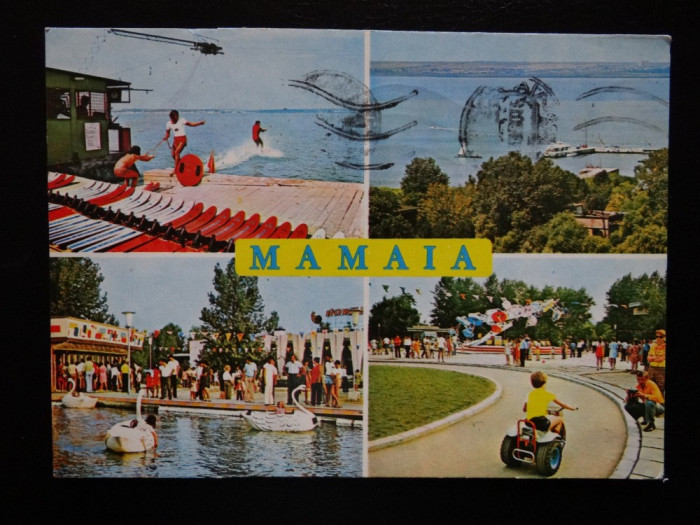 SEPT15-Vedere/Carte postala-Mamaia-Schi nautic pe lacul Mamaia-circulata