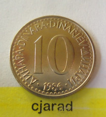 Moneda 10 Dinari - Yugoslavia 1986 *cod 1536 foto