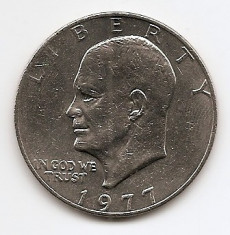 Statele Unite (SUA) 1 Dolar 1977 - &amp;quot;Eisenhower Dollar&amp;quot; , 38.1 mm, KM-203 (1) foto