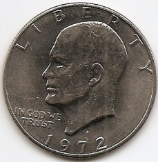 Statele Unite (SUA) 1 Dolar 1972 - &amp;quot;Eisenhower Dollar&amp;quot; , 38.1 mm, KM-203 (1) foto