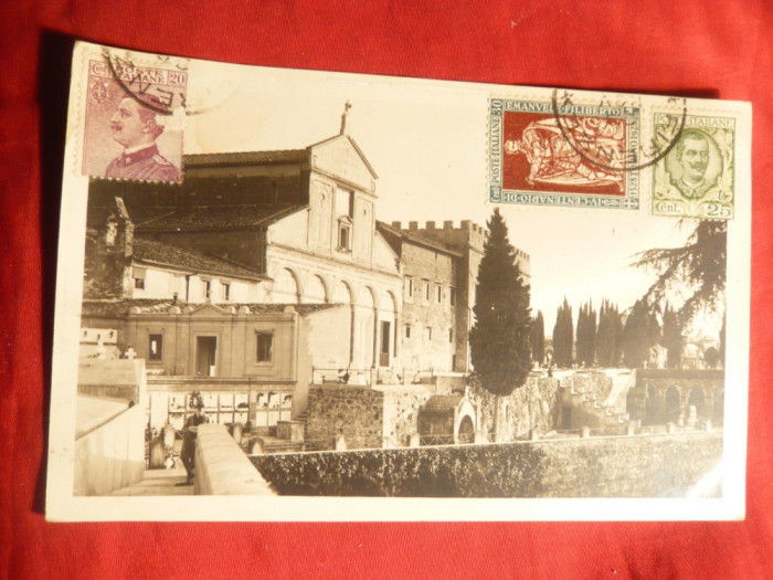 Ilustrata TCV -Florenta inc. sec. XX Biserica Sf. Miniato ,Palat Vescari
