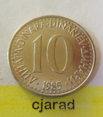 Moneda 10 Dinari - Yugoslavia 1985 *cod 1535 foto
