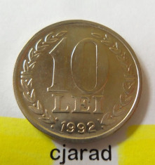 Moneda 10 Lei - ROMANIA, anul 1992 *cod 1586 foto