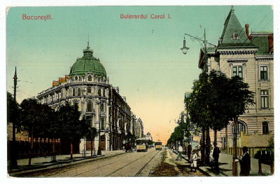 2997 - BUCURESTI, Ave. Carol I, tramway - old postcard - unused foto