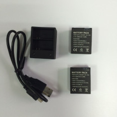 Set incarcator GoPro Hero 3 3+ si 2x AHDBT-301 / 302 3.7V 1680mAh foto