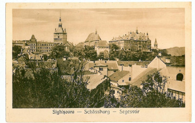 901 - SIGHISOARA, Mures, Panorama, Romania - old postcard - unused foto