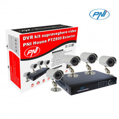 Resigilat - Kit supraveghere video PNI House PTZ800 - DVR si 4 camere exterior 800 linii foto