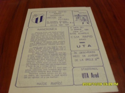 program Rapid Arad - UTA foto