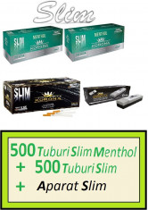 Mix KORONA SLIM + APARAT SLIM - 1000 tuburi pentru tigari, filtre tigari foto