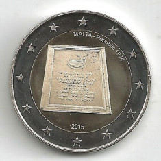 moneda 2 euro comemorativa MALTA 2015-Republica, UNC foto