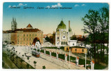 2990 - TIMISOARA, Synagogue, tramway - old postcard - used - 1915, Circulata, Printata