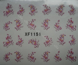 Tatuaj transfer pe baza de apa sticker pentru decorare unghii flori XF 1151