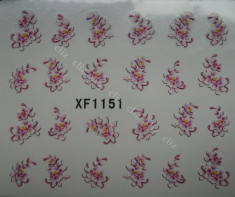 Tatuaj transfer pe baza de apa sticker pentru decorare unghii flori XF 1151 foto