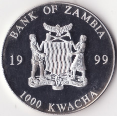 Republica Zambia - 1000 Kwacha 1999 - Proof foto