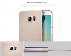 Husa Samsung Galaxy S6 Edge Plus Cauciucata Super Frosted by Nillkin Gold foto