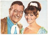 % carte postala-ACTORI SI INTERPRETI-John Wayne si Claudia Cardinale