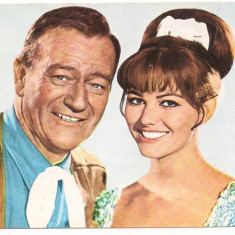 % carte postala-ACTORI SI INTERPRETI-John Wayne si Claudia Cardinale