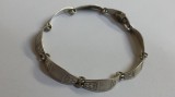 Argint BRATARA TRIBALA cu ZALE gravate manual VECHE vintage SPLENDIDA de efect