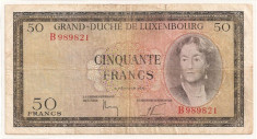 LUXEMBURG 50 FRANCI FRANCS 1961 F foto