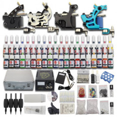 Kit tatuaj complet 4 masini sursa 40 culori geanta si multe accesorii foto