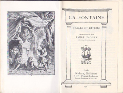 LA FONTAINE - FABLES ET EPITRES ( FR ) 1936 foto