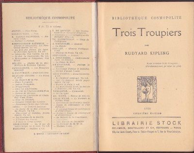 RUDYARD KIPLING - TROIS TROUPIERS ( FR ) ( RELEGATA ) 1921 foto