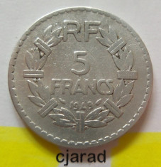 Moneda 5 Franci - Franta 1949 *cod 1638 foto