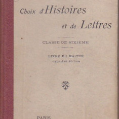 CICERON - CHOIX D'HISTOIRES ET DE LETTRES ( FR ) 1915