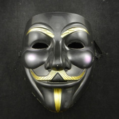 Masca Anonymous Negru,Guy Fawkes, Masca V for Vendetta , Rezistenta model negru foto