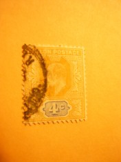 Timbru 4C galben ,fil.CAmultiplu 1903 Ceylon ,stampilat