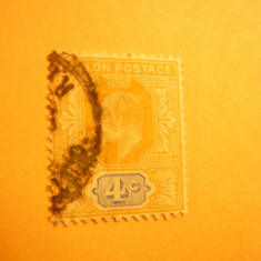 Timbru 4C galben ,fil.CAmultiplu 1903 Ceylon ,stampilat