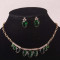 Set de bijuterii placat Aur 14k , Green Crystal cod 716