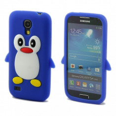 Husa silicon model pinguin albastru Samsung Galaxy S4 Mini i9190 + folie ecran foto