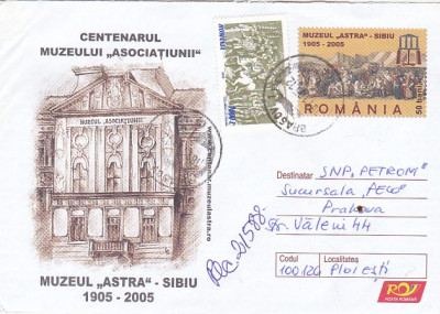 BNK fil Intreg postal 2005 - Muzeul Astra Sibiu 1905-2005 - circulat foto