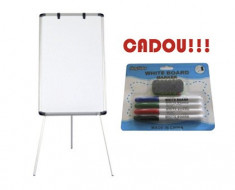 FLIPCHART MAGNETIC STANDARD PLUS BBNS 70x100 cm + CADOU!!! (SET 4 MARKER WHITEBOARD + BURETE) foto