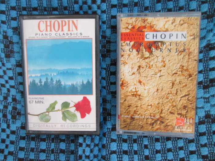 CHOPIN - PIANO CLASSICS / IMPROMPTUS - NOCTURNES - 2 CASETE ORIGINALE - CA NOI!