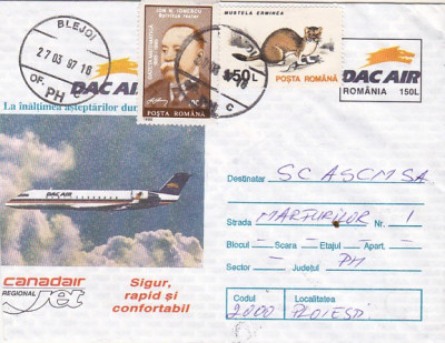 BNK fil Intreg postal 1996 - Dac Air - circulat foto