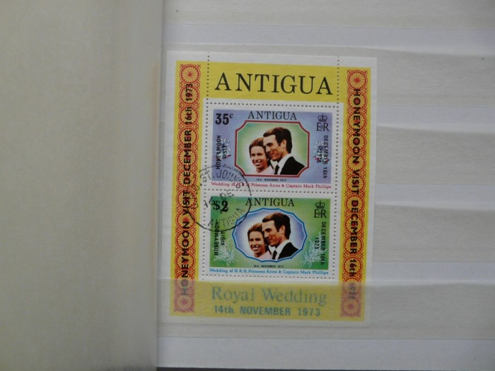 ANTIGUA 1973 NUNTA REGALA COLITA STAMPILATA