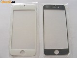 Geam Iphone 6 6 plus alb negru touchscreen ecran + folie sticla tempered glass