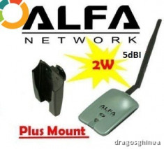 Alfa AWUS036NH Wireless USB Network Adapter 2W antena 5Dbi foto