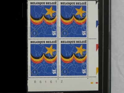BELGIA 1992 UNIFICAREA PIETEI EUROPENE BLOC DE 4 NESTAMPILAT foto