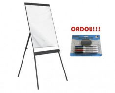 FLIPCHART MAGNETIC STANDARD BBNM 70x100 cm + CADOU!!! (SET 4 MARKER WHITEBOARD + BURETE) foto